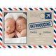 Red and Blue Letter Twins Photo Birth Announcements Image 3 of 3